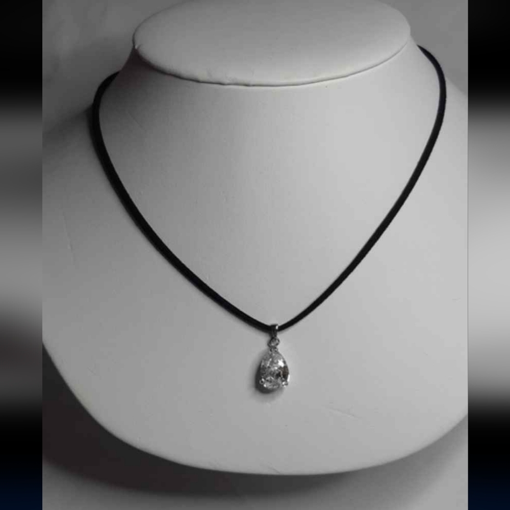 Clear Cubic Zirconia Sterling Silver Necklace